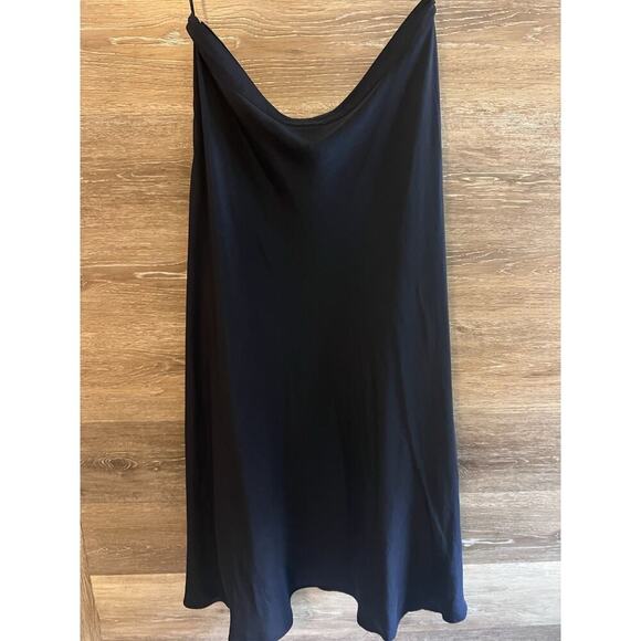 Ralph Lauren 100% Silk Maxi Skirt Size 10 Navy Blue Classic Timeless Capsule - Picture 1 of 8
